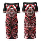 Aotearoa Ngati Toa Personalised Couples Matching Puletasi and Long Sleeve Button Shirt Maori Iwi Poutama Puhoro Tattoo