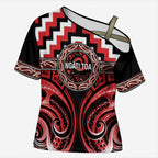 Aotearoa Ngati Toa Personalised Cross Shoulder Shirt Maori Iwi Poutama Puhoro Tattoo
