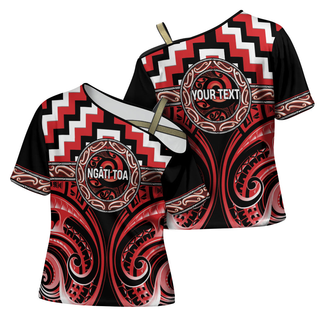 Aotearoa Ngati Toa Personalised Cross Shoulder Shirt Maori Iwi Poutama Puhoro Tattoo
