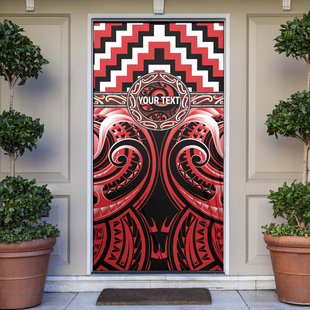 Aotearoa Ngati Toa Personalised Door Cover Maori Iwi Poutama Puhoro Tattoo