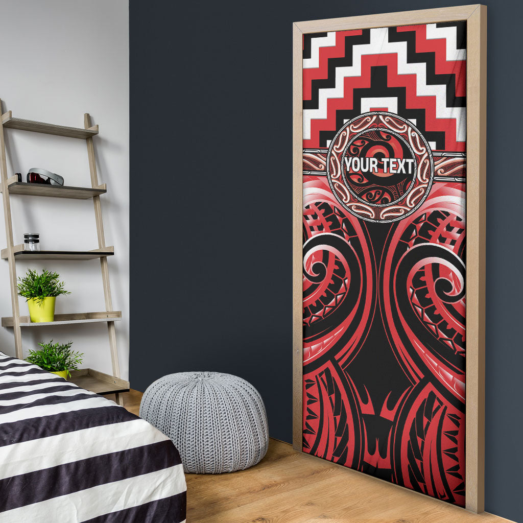 Aotearoa Ngati Toa Personalised Door Cover Maori Iwi Poutama Puhoro Tattoo