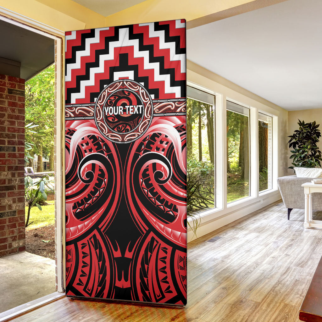 Aotearoa Ngati Toa Personalised Door Cover Maori Iwi Poutama Puhoro Tattoo