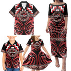 Aotearoa Ngati Toa Personalised Family Matching Puletasi and Hawaiian Shirt Maori Iwi Poutama Puhoro Tattoo