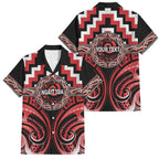 Aotearoa Ngati Toa Personalised Family Matching Short Sleeve Bodycon Dress and Hawaiian Shirt Maori Iwi Poutama Puhoro Tattoo