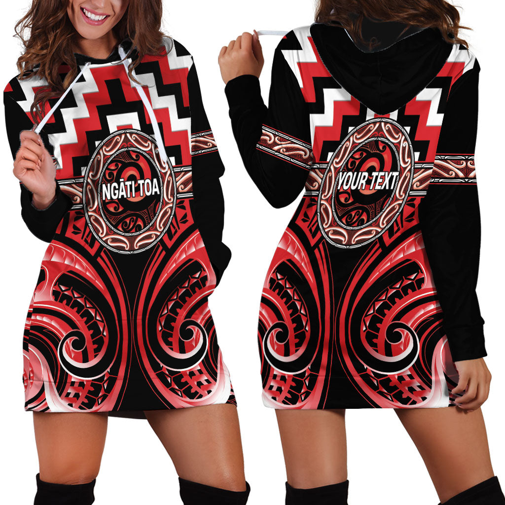 Aotearoa Ngati Toa Personalised Hoodie Dress Maori Iwi Poutama Puhoro Tattoo