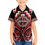 Aotearoa Ngati Toa Personalised Kid Hawaiian Shirt Maori Iwi Poutama Puhoro Tattoo