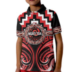 Aotearoa Ngati Toa Personalised Kid Polo Shirt Maori Iwi Poutama Puhoro Tattoo