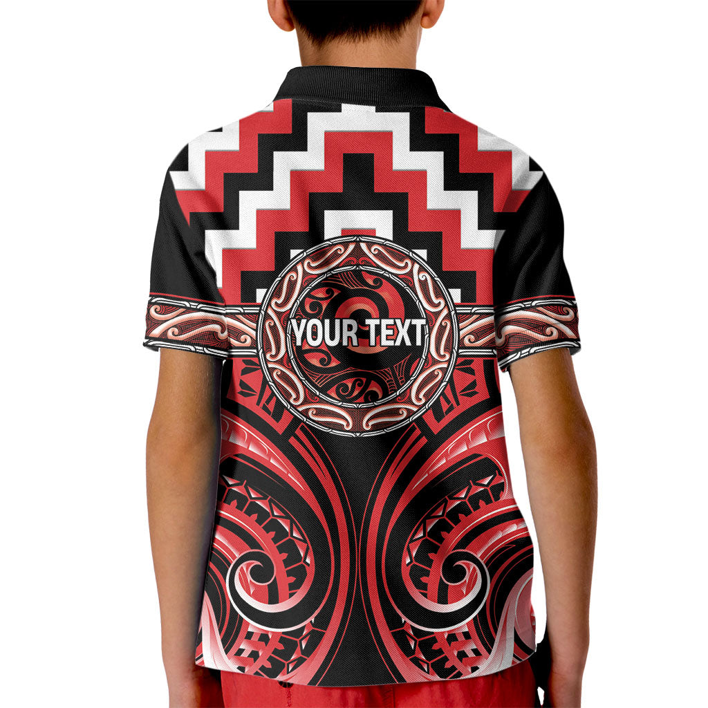 Aotearoa Ngati Toa Personalised Kid Polo Shirt Maori Iwi Poutama Puhoro Tattoo