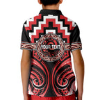 Aotearoa Ngati Toa Personalised Kid Polo Shirt Maori Iwi Poutama Puhoro Tattoo