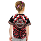 Aotearoa Ngati Toa Personalised Kid T Shirt Maori Iwi Poutama Puhoro Tattoo