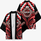 Aotearoa Ngati Toa Personalised Kimono Maori Iwi Poutama Puhoro Tattoo