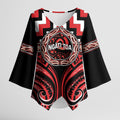 Aotearoa Ngati Toa Personalised Kimono Sleeve Blouse Maori Iwi Poutama Puhoro Tattoo