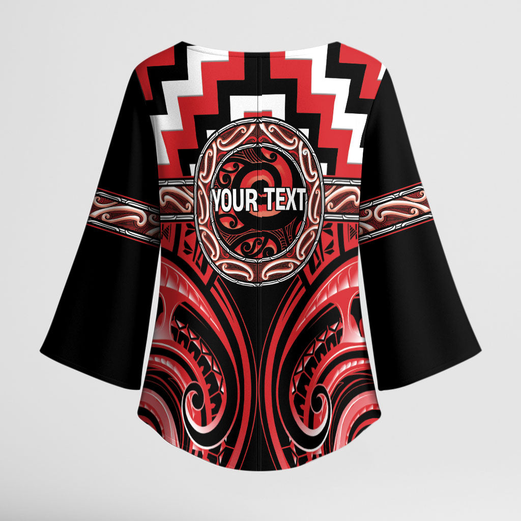 Aotearoa Ngati Toa Personalised Kimono Sleeve Blouse Maori Iwi Poutama Puhoro Tattoo