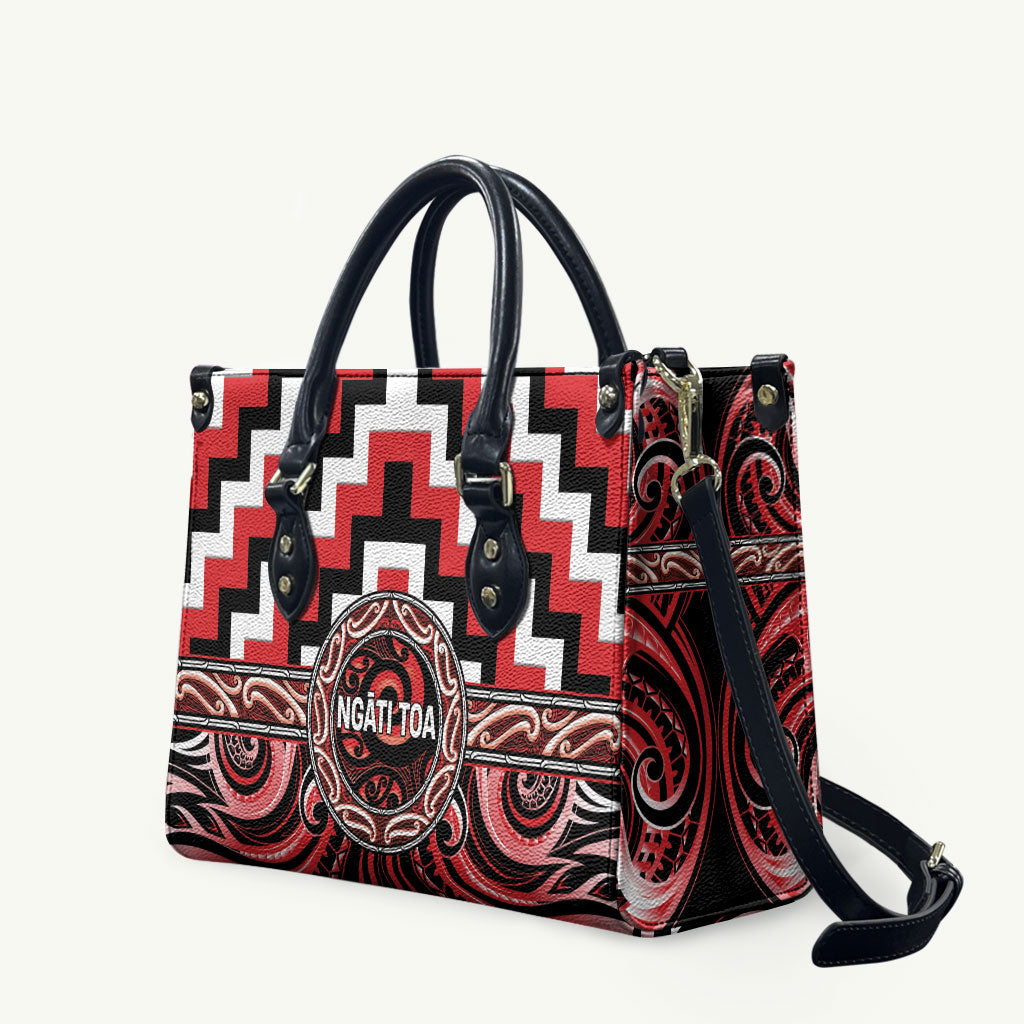 Aotearoa Ngati Toa Leather Bag Maori Iwi Poutama Puhoro Tattoo
