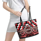 Aotearoa Ngati Toa Leather Tote Bag Maori Iwi Poutama Puhoro Tattoo