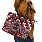 Aotearoa Ngati Toa Leather Tote Bag Maori Iwi Poutama Puhoro Tattoo