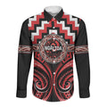 Aotearoa Ngati Toa Personalised Long Sleeve Button Shirt Maori Iwi Poutama Puhoro Tattoo