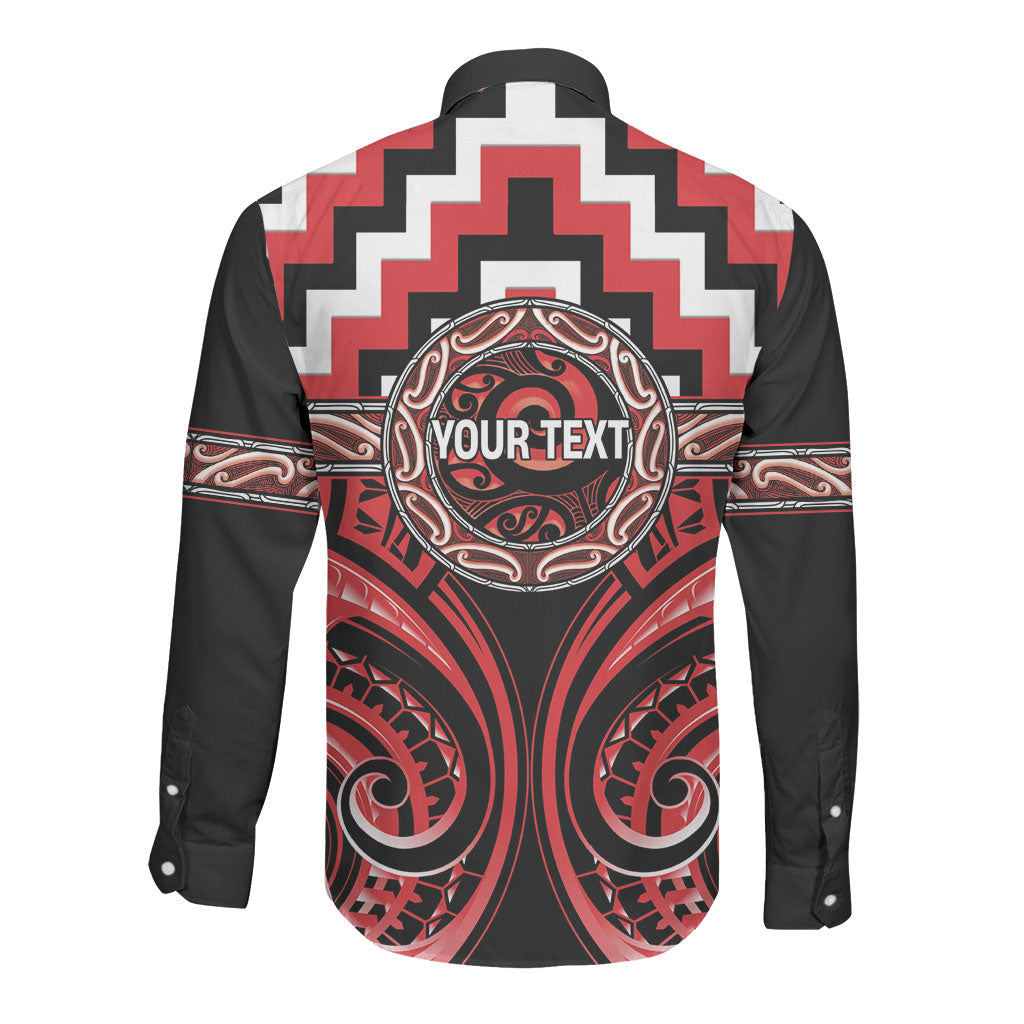Aotearoa Ngati Toa Personalised Long Sleeve Button Shirt Maori Iwi Poutama Puhoro Tattoo