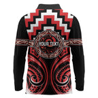 Aotearoa Ngati Toa Personalised Long Sleeve Polo Shirt Maori Iwi Poutama Puhoro Tattoo