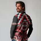 Aotearoa Ngati Toa Personalised Long Sleeve Polo Shirt Maori Iwi Poutama Puhoro Tattoo