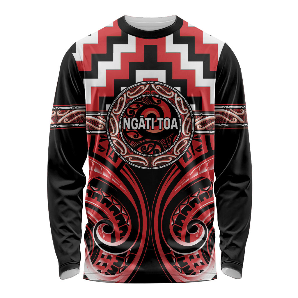 Aotearoa Ngati Toa Personalised Long Sleeve Shirt Maori Iwi Poutama Puhoro Tattoo