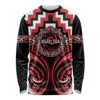 Aotearoa Ngati Toa Personalised Long Sleeve Shirt Maori Iwi Poutama Puhoro Tattoo