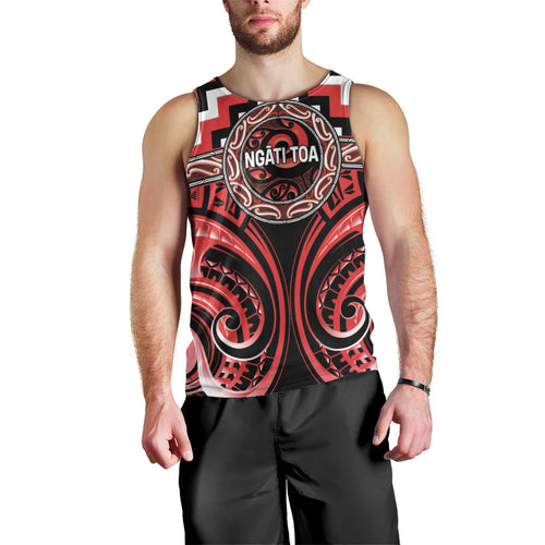 Aotearoa Ngati Toa Personalised Men Tank Top Maori Iwi Poutama Puhoro Tattoo