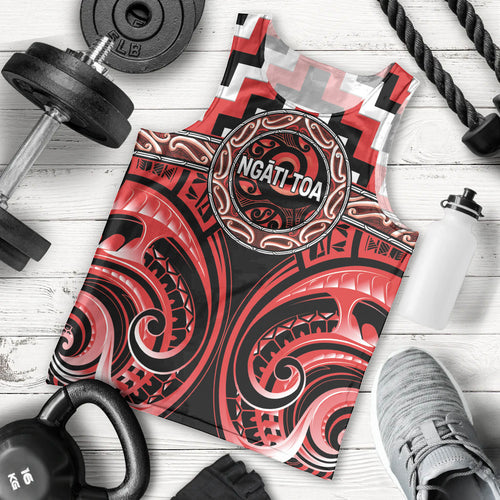 Aotearoa Ngati Toa Personalised Men Tank Top Maori Iwi Poutama Puhoro Tattoo