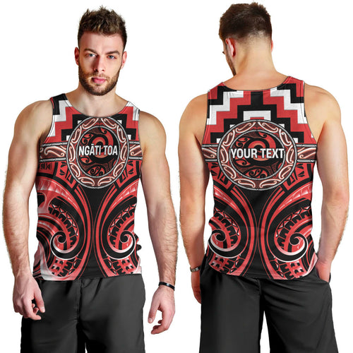 Aotearoa Ngati Toa Personalised Men Tank Top Maori Iwi Poutama Puhoro Tattoo
