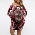 Aotearoa Ngati Toa Personalised Off Shoulder Short Dress Maori Iwi Poutama Puhoro Tattoo