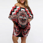 Aotearoa Ngati Toa Personalised Off Shoulder Short Dress Maori Iwi Poutama Puhoro Tattoo