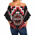Aotearoa Ngati Toa Personalised Off Shoulder Wrap Waist Top Maori Iwi Poutama Puhoro Tattoo