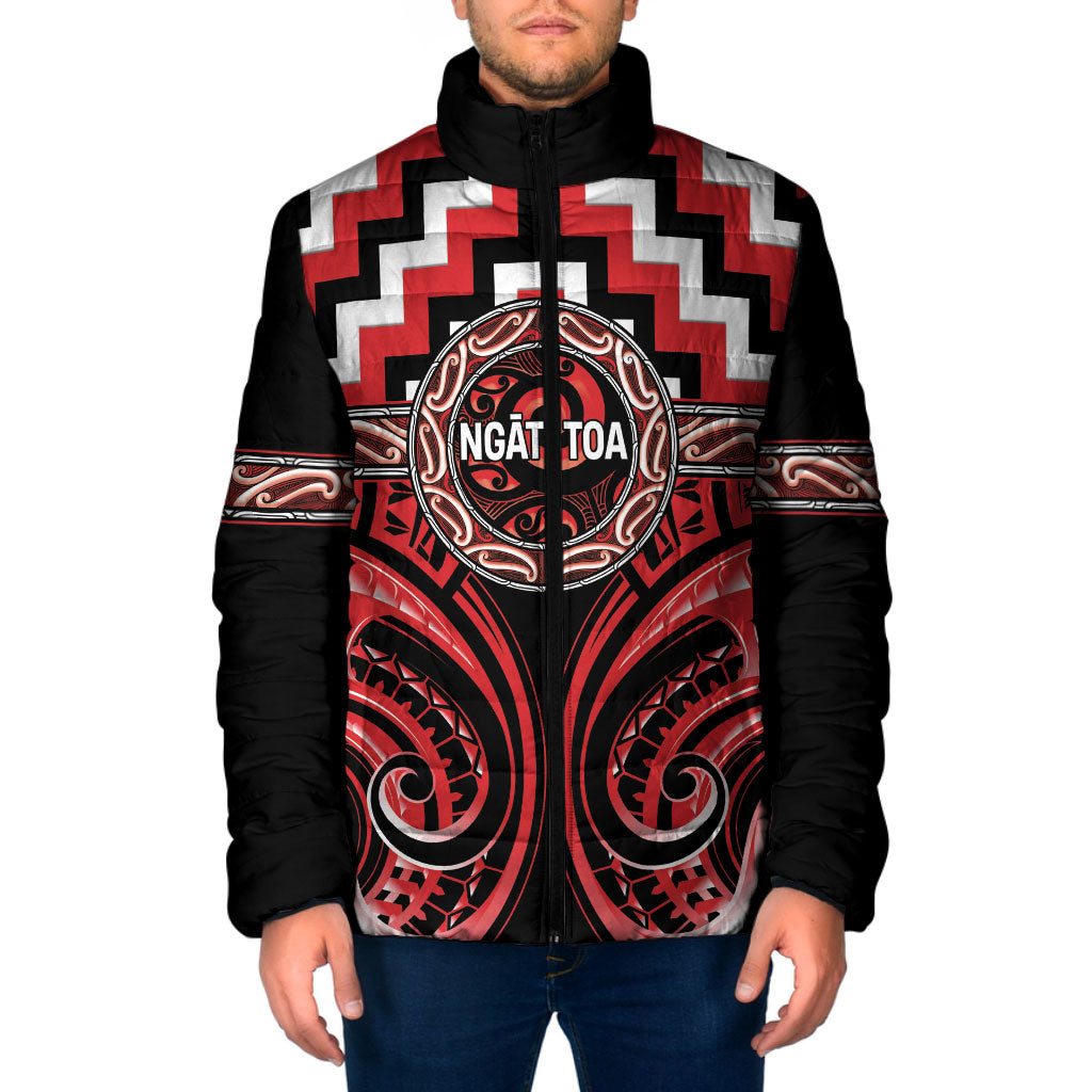 Aotearoa Ngati Toa Personalised Padded Jacket Maori Iwi Poutama Puhoro Tattoo