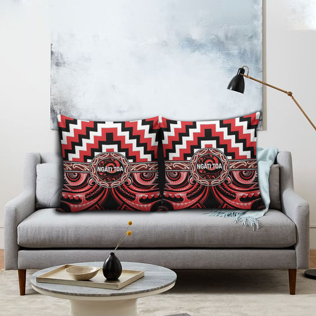 Aotearoa Ngati Toa Pillow Cover Maori Iwi Poutama Puhoro Tattoo