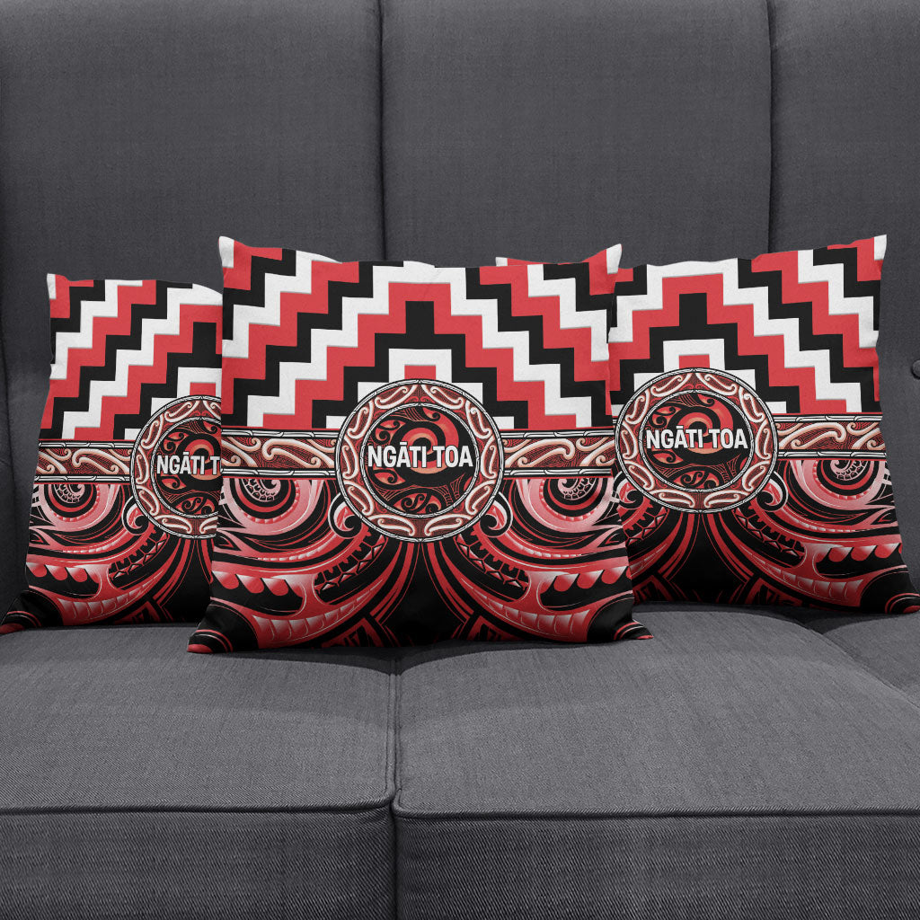 Aotearoa Ngati Toa Pillow Cover Maori Iwi Poutama Puhoro Tattoo