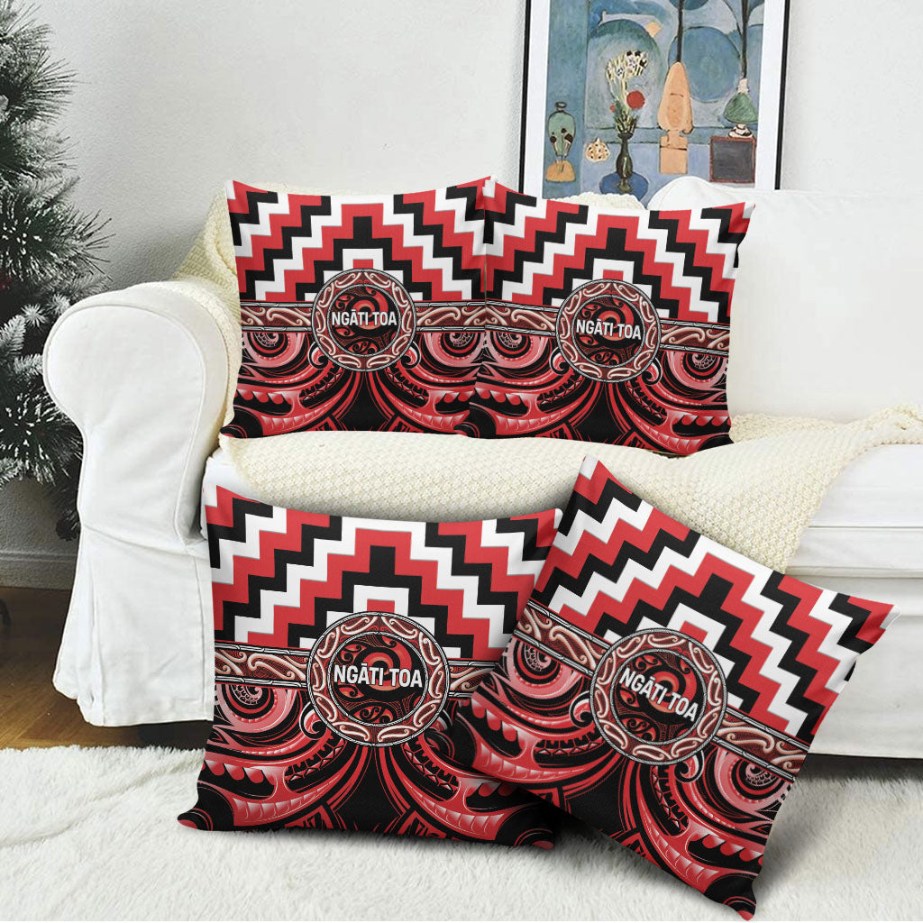 Aotearoa Ngati Toa Pillow Cover Maori Iwi Poutama Puhoro Tattoo