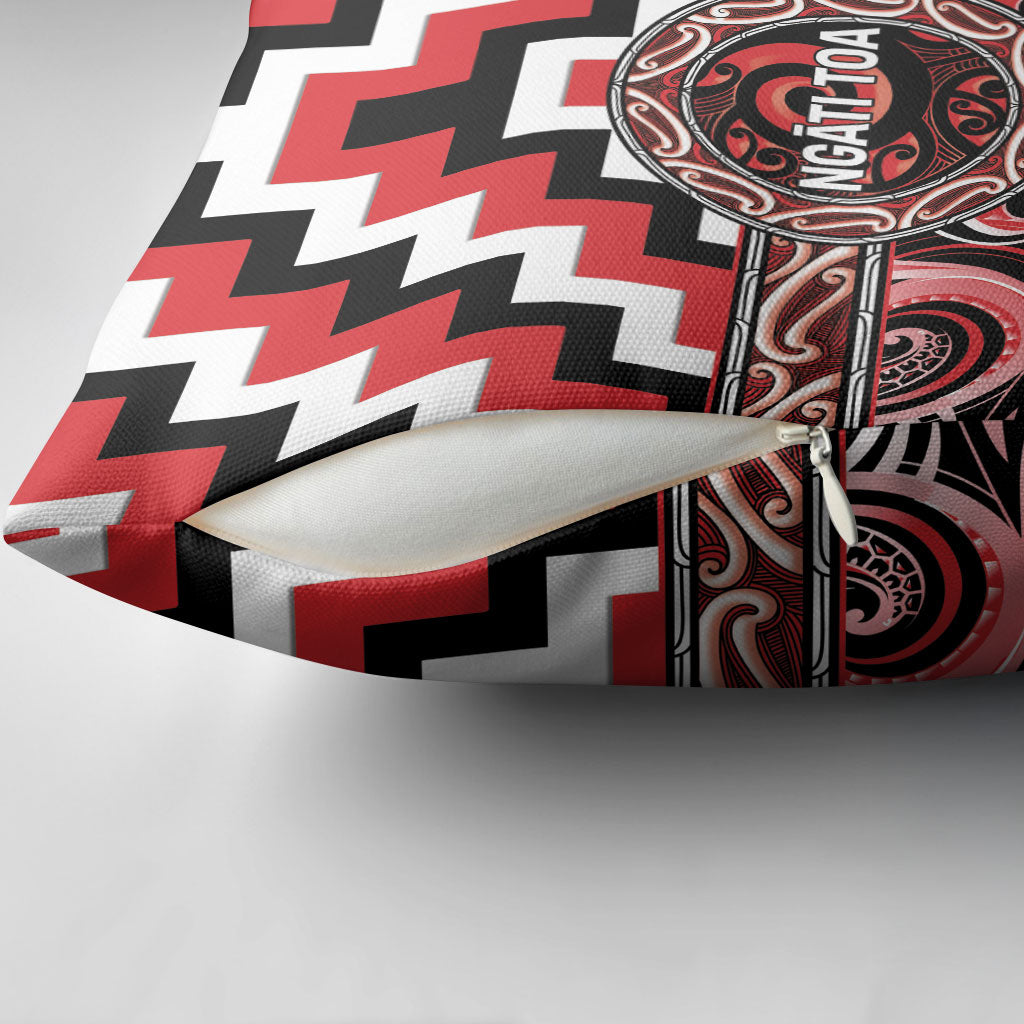 Aotearoa Ngati Toa Pillow Cover Maori Iwi Poutama Puhoro Tattoo
