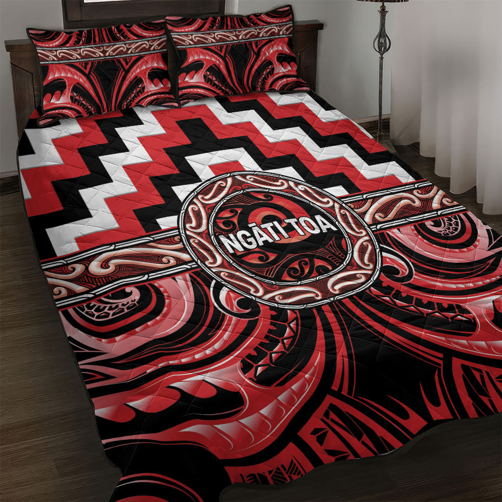 Aotearoa Ngati Toa Quilt Bed Set Maori Iwi Poutama Puhoro Tattoo