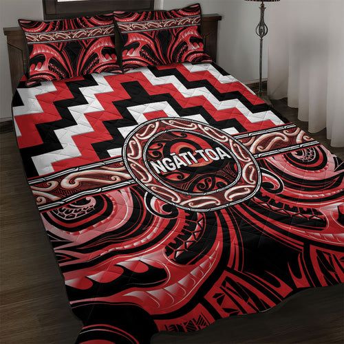 Aotearoa Ngati Toa Quilt Bed Set Maori Iwi Poutama Puhoro Tattoo