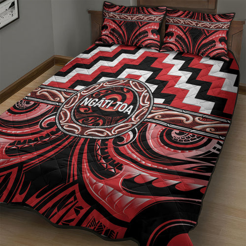 Aotearoa Ngati Toa Quilt Bed Set Maori Iwi Poutama Puhoro Tattoo