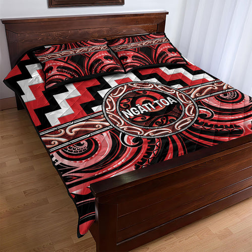 Aotearoa Ngati Toa Quilt Bed Set Maori Iwi Poutama Puhoro Tattoo