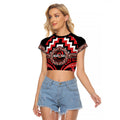 Aotearoa Ngati Toa Personalised Raglan Cropped T Shirt Maori Iwi Poutama Puhoro Tattoo