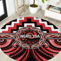 Aotearoa Ngati Toa Round Carpet Maori Iwi Poutama Puhoro Tattoo