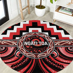Aotearoa Ngati Toa Round Carpet Maori Iwi Poutama Puhoro Tattoo
