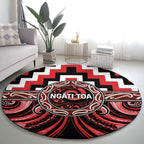 Aotearoa Ngati Toa Round Carpet Maori Iwi Poutama Puhoro Tattoo