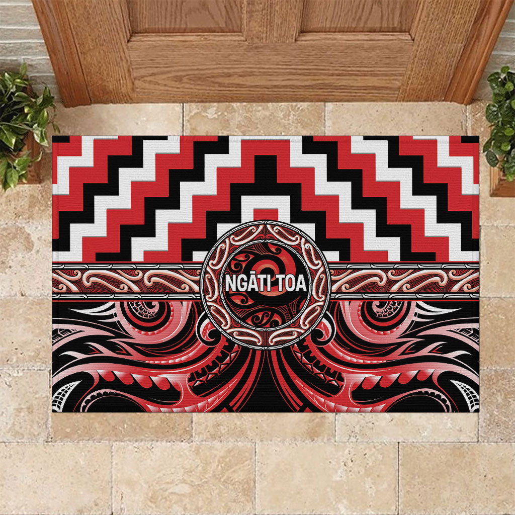 Aotearoa Ngati Toa Rubber Doormat Maori Iwi Poutama Puhoro Tattoo
