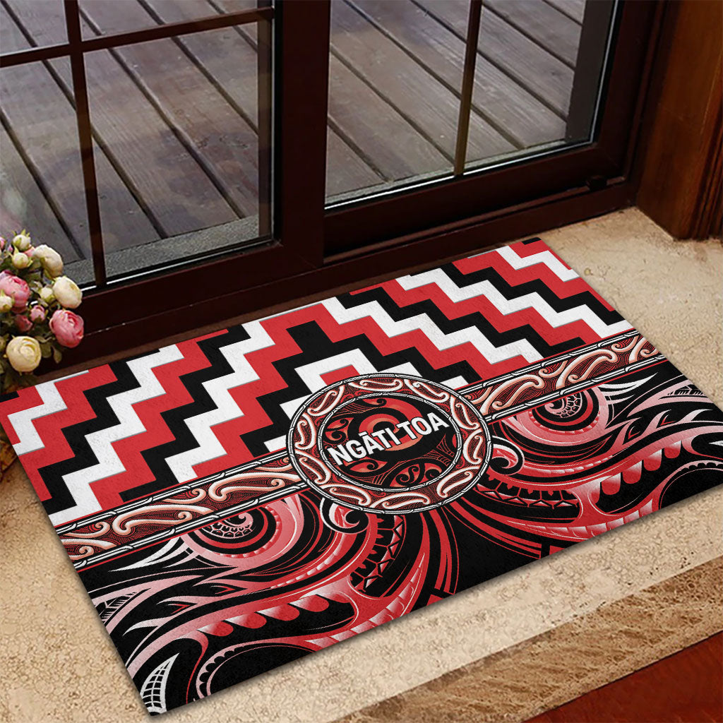 Aotearoa Ngati Toa Rubber Doormat Maori Iwi Poutama Puhoro Tattoo