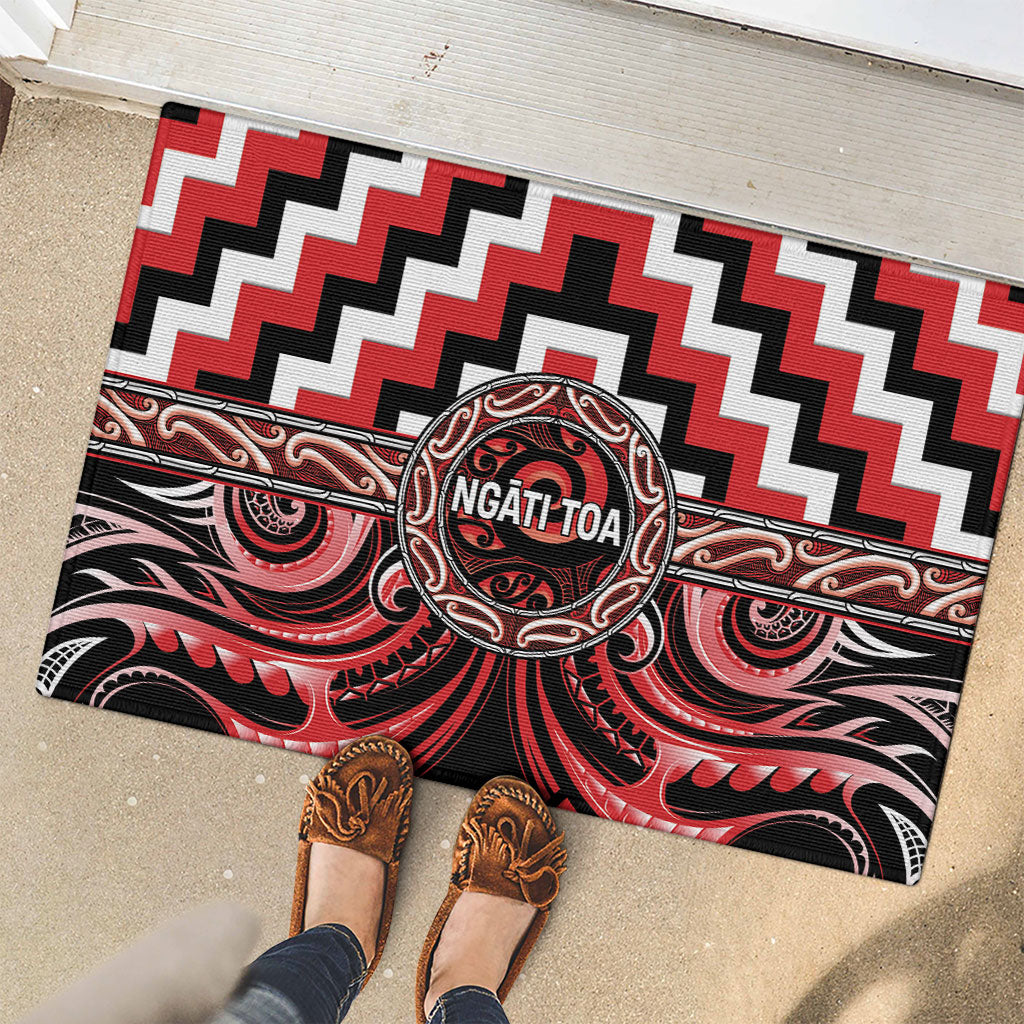 Aotearoa Ngati Toa Rubber Doormat Maori Iwi Poutama Puhoro Tattoo
