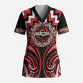 Aotearoa Ngati Toa Personalised Scrub Top Maori Iwi Poutama Puhoro Tattoo