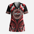 Aotearoa Ngati Toa Personalised Scrub Top Maori Iwi Poutama Puhoro Tattoo